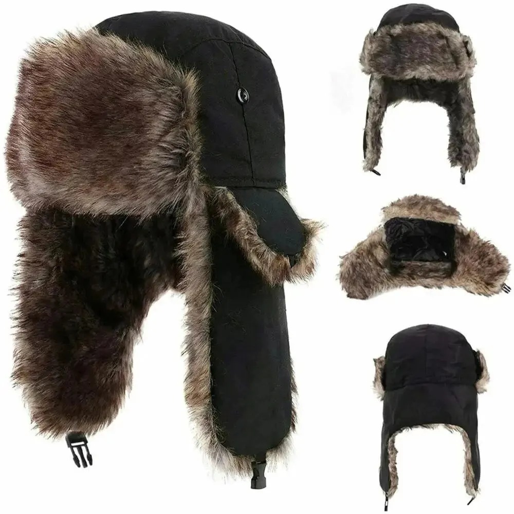Trapper Hat Ear Flap - Chapeau d'hiver russe chaud et imperméable