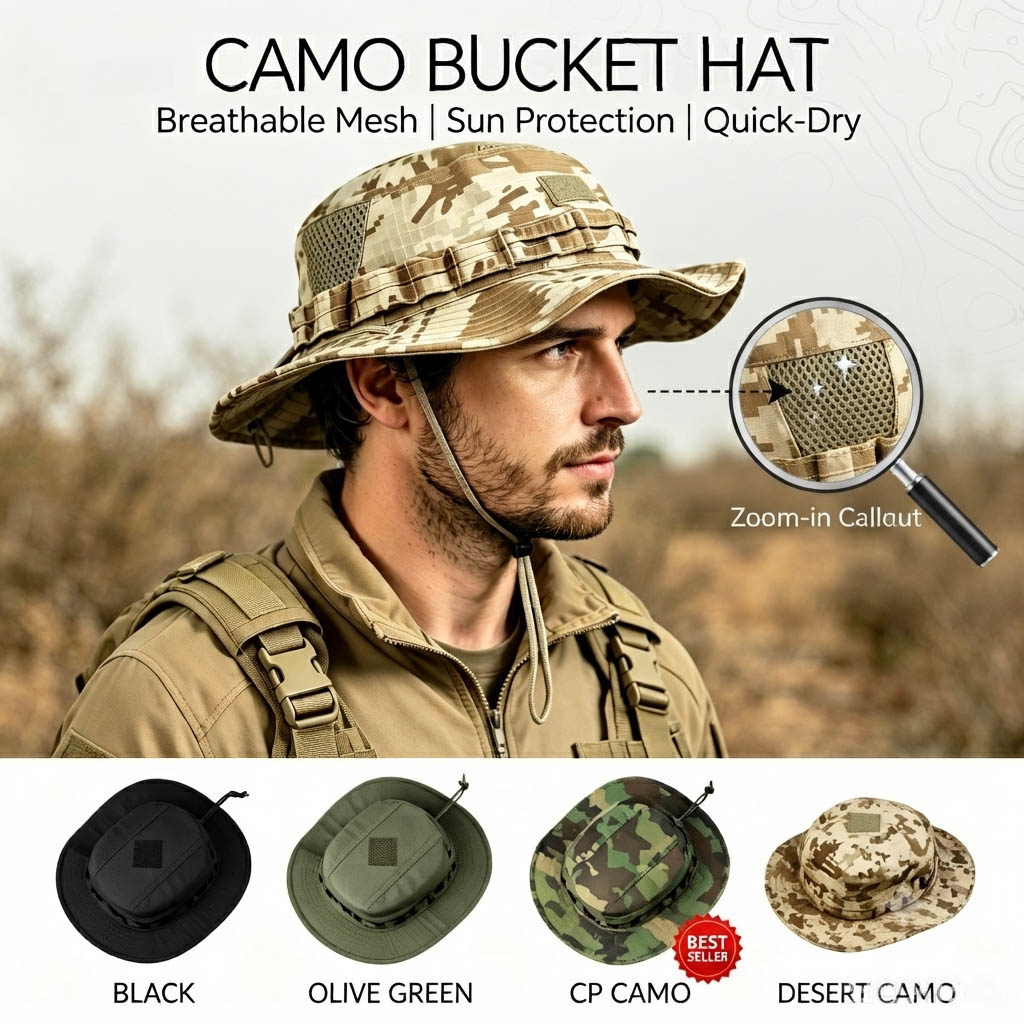 Boonie Hat Tactical - Chapeau Boonie Tactique pour Hommes, Protection