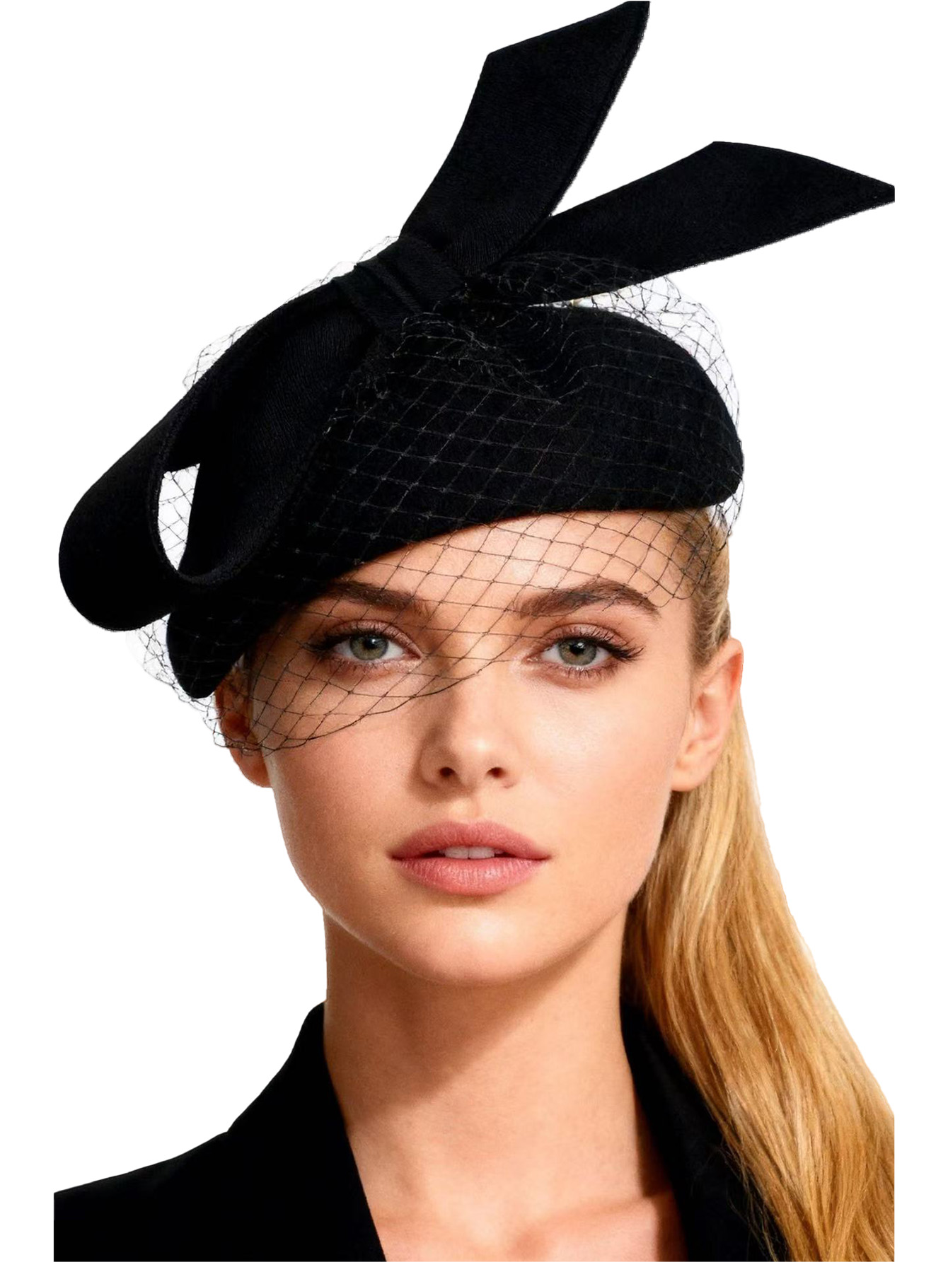 Beret French Wool - Béret blanc français fascinateur hiver haut