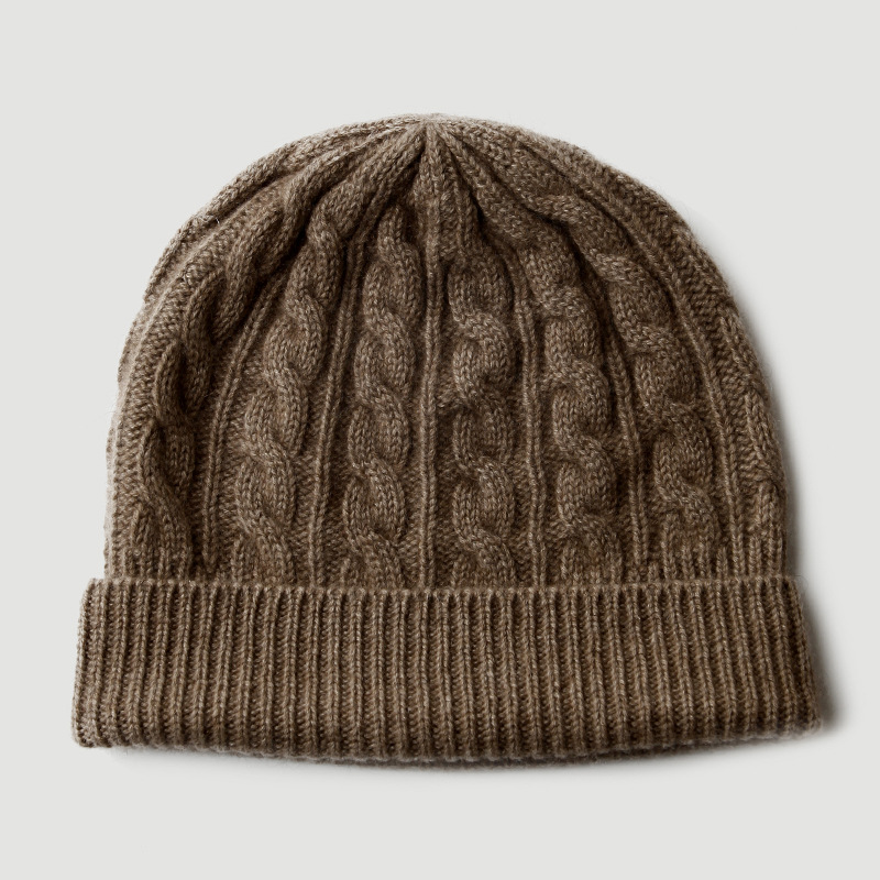 Bonnet en cachemire pur à 100  - Beanie Cuffed Knit avis et prix