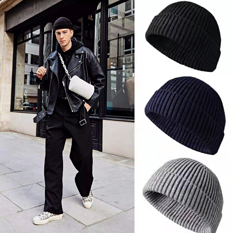 Bonnets en laine unisexe chaud - Beanie Cuffed Knit avis et prix