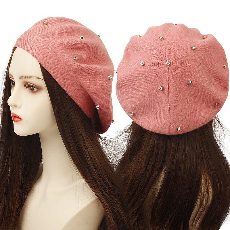 Bérets à strass colorés pour f - Beret French Wool avis et prix