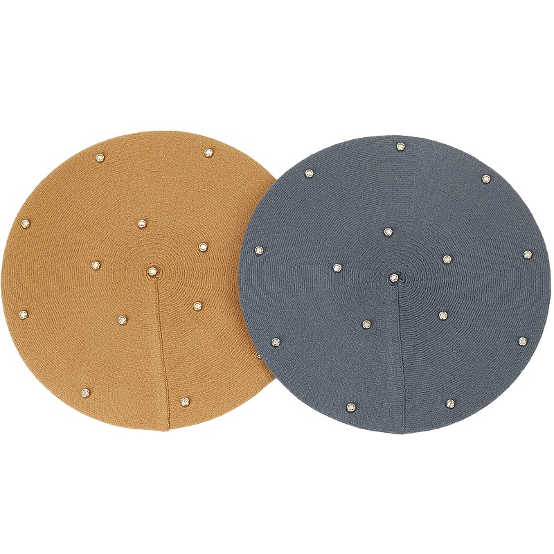 Bérets à strass colorés pour f - Beret French Wool avis et prix