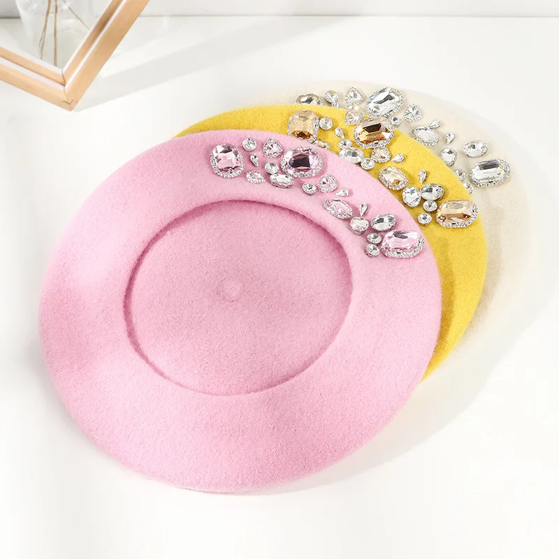 Superbe béret en laine strass  - Beret French Wool avis et prix