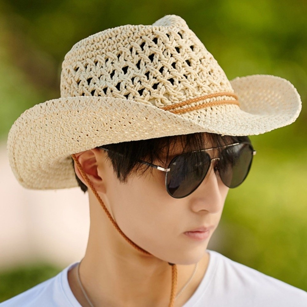 Chapeau de paille rétro à larg - Cowboy Hat Straw avis et prix