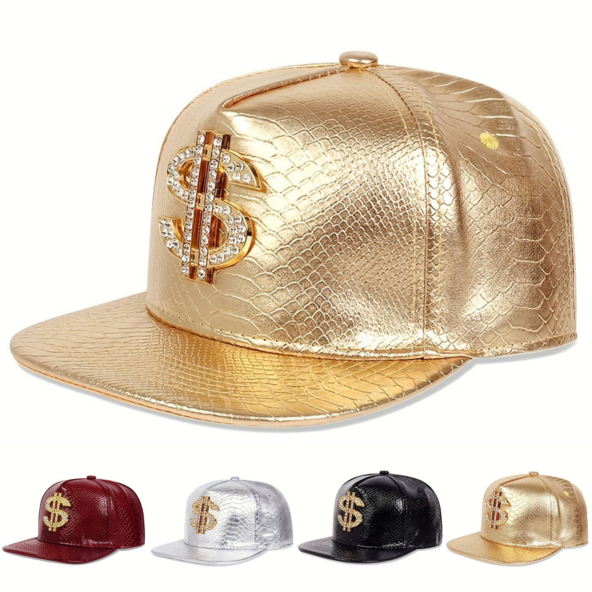 Casquette de baseball en cuir  - Snapback Hat Flat avis et prix