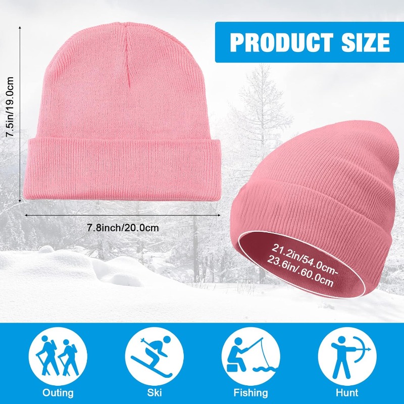 1pc hiver chaud épais bonnet c - Beanie Cuffed Knit avis et prix