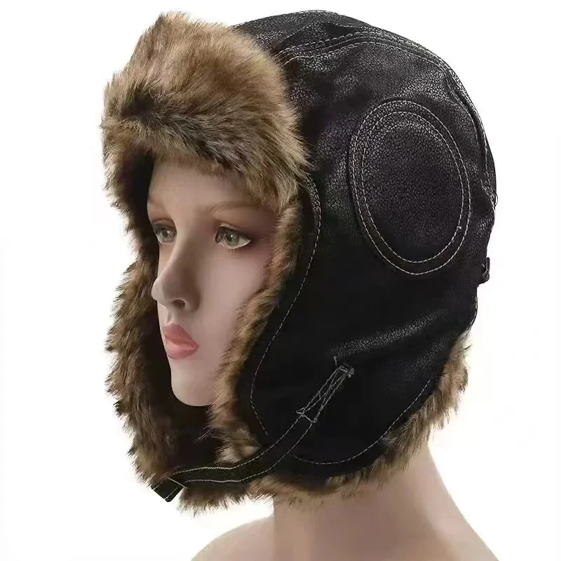 Casquette de neige en cuir ave - Trapper Hat Ear Flap avis et prix