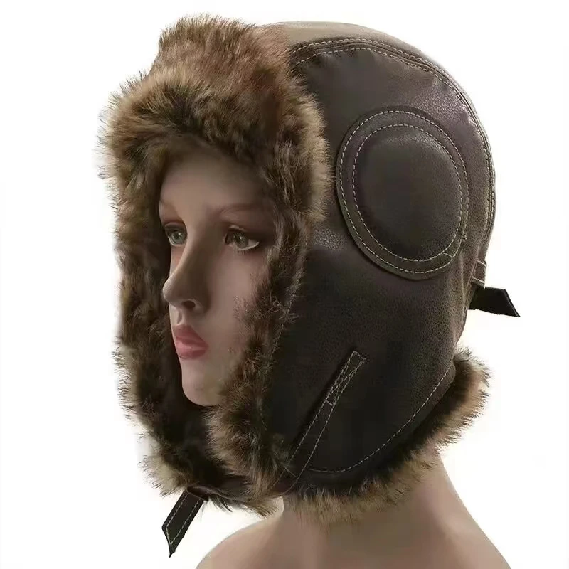 Casquette de neige en cuir ave - Trapper Hat Ear Flap avis et prix