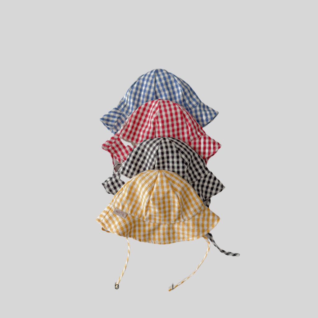 Ins Style Plaid bébé seau chap - Bucket Hat Cotton avis et prix