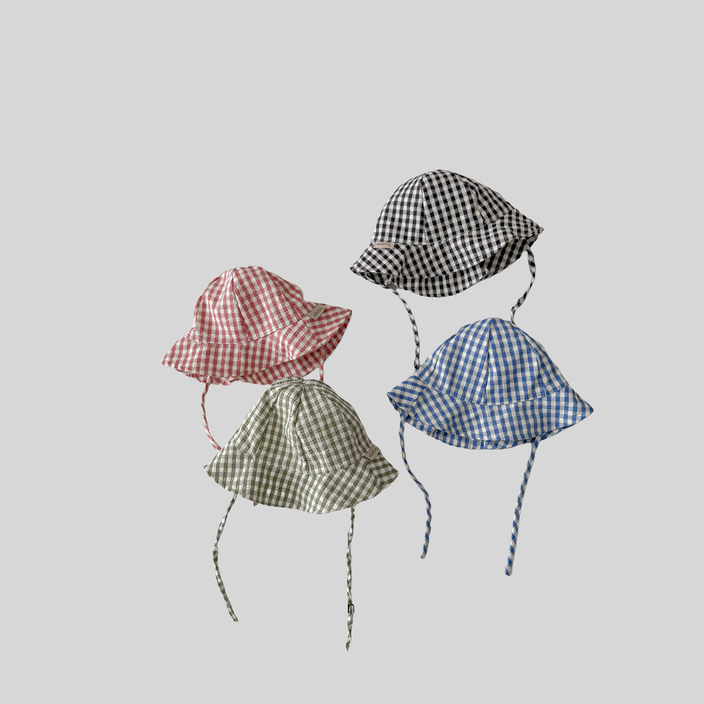 Ins Style Plaid bébé seau chap - Bucket Hat Cotton avis et prix