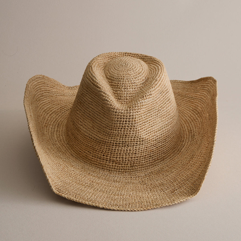 Chapeau de paille raphia haut  - Cowboy Hat Straw avis et prix